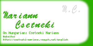 mariann csetneki business card